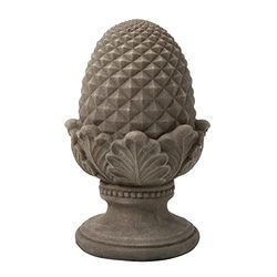 Glitzhome Statua da giardino di carciofo, MGO, grigio cemento, altezza 41,9 cm