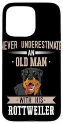Rottweiler Dog old man Case for iPhone 15 Pro Max