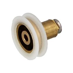 Amig - Rodamiento Mampara de Ducha - Juego de 2 Unidades - Ø 22 x 28 mm - Rodamiento Angular y Tornillo M4x8 - Para Puerta Corredera de Duchas de Baños - Nylon Blanco