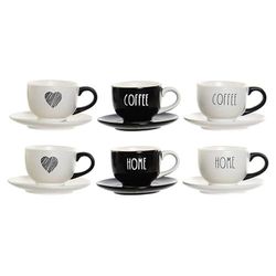 DKD Home Decor - Set di tazze da caffè in metallo Dolomite (180 ml) (6 pezzi)