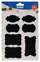 Stylex 36516 - Juego de pegatinas de tiza con 7 pegatinas en 4 tamaños y formas diferentes, pegatinas autoadhesivas