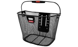 KLICKfix Farcykelväska vanlig korg med lamphållare styrkorg, svart, 25 x 35 x 26 cm