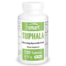 Supersmart - Triphala 6.75 g Per Serving - with Amla, Behada & Harada - Internal Cleanser for Digestion - Natural Detox Supplement | Non-GMO & Gluten Free - 120 Vegetarian Capsules