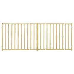 MidWest Homes for Pets Extra-Wide Swing Pet Safety Gate, Dog Gate Expands From 127 - 238.7 cm Wide, 61 cm Tall, Natural Wood, Model 2924WEW-2