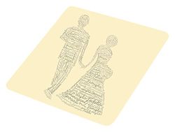 Feel Good Art WEDDING-COASTER-01IT Dessous de Verre Extra Brillant Motif typographique Moderne 12 x 12 cm Noir