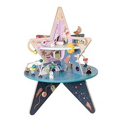 Manhattan Toy 162590 Double-Decker Celestial Star Explorer Wooden Activity Center, Multicolor