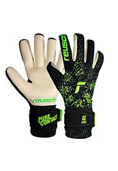 Reusch Unisex målvaktshandskar Pure Contact Gold med innersöm snitt och grepp guldbeläggning, Handskar, svart/grön Gecko, 7