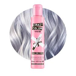 Crazy Color Silver Semi-Permanent Hair Dye. Highly Pigmented Blonde Toner Conditioning & Oil Nourishing Vegan Formula | No Bleach or Ammonia | Limited Edition 150ml Size