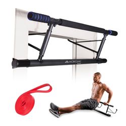 Mobiclinic®, Barra per trazioni sospese, Senza Attrezzi, K5, Max. 200 kg, con Maniglie Elastiche e Antiscivolo in Schiuma, Regolabile da 70 a 92 cm, Esercizio Domestico, Facile riporre
