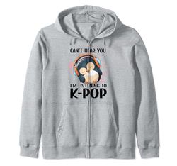 No puedo escucharte, estoy escuchando mercancía de K-pop de Kpop Penguin Sudadera con Capucha