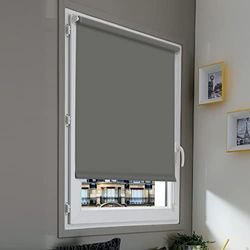 MADECOSTORE Easy-rolgordijn, ondoorzichtig, stof, effen, lichtgrijs - 40 x 190 cm - zonder boren