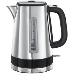 Russell Hobbs Kettle [1.7l, 3000W, stainless steel] Distinctions Black (Push-to-open lid, 360° base with cord storage, Perfect pour spout,removable Anti-scale filter, water level indicator) 24283