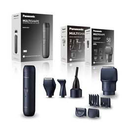 Panasonic MULTISHAPE ER-CBL1, ER-CDT1 & ER-CTW1 Set, Unidad principal para MULTISHAPE, Cabezales de Afeitado y Recorte Detallado, Cortabarbas y cortapelos con batería recargable de ion-litio, Negro