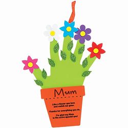 Baker Ross Mother's Day Handprint Poem Decoration Kits - Pack of 4, Mothers Day Crafts for Kids (FC418)