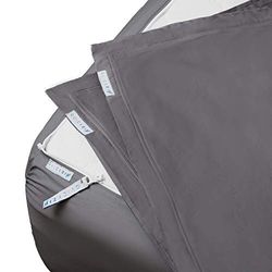 QuickZip Paquete de Repuesto Ajustable de 1 sábana Bajera (Base + sábana con Cremallera) y 1 sábana con Cremallera, fácil de Cambiar, no se desprende, satén Suave de 400 Hilos, 100% algodón,