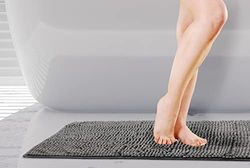 Emma Barclay Noodle Tapis de Bain antidérapant Doux au Toucher Graphite – Tapis de Bain 45 x 75 cm