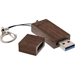 InLine 35064W Woodstick USB 3.0 geheugenstick, 64GB walnoothout