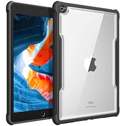 Fintie Hybridfodral för iPad nionde Generation 2021/8. Gen 2020/7. Gen 2019 10,2 tum – transparent hårt skal på baksidan, skydd med stöttålig, mjuk TPU-stötdämpare, svart