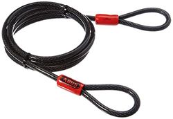 ABUS Cabo de laço Cobra 10/200 - cabo de aço revestido de plástico - 2 m de comprimento, 10 mm de espessura, segurança para acessórios de bicicletas e motas, preto, 200 cm
