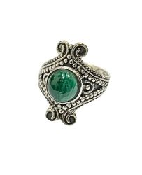 VIE Ancient Mystery Sphere Ring, Malachite