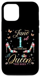 Carcasa para iPhone 14 Pro El 1 de junio Nació una reina el 1 de junio Cumpleaños Mujeres Niñas