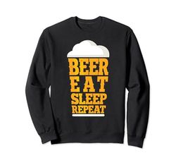 Comer dormir beber cerveza repetir regalo Sudadera