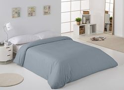 FUNDA NORDICA de algodón peinado color acero - Cama de 135/140 (1 pieza) - 100% algodón - 200 hilos. Gramage: 125