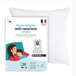 Pharma-Housse - Housse Anti-acariens intégrale pour Oreiller - Dispositif médical - Garantie 10 Ans - Housse barrière sans Traitement ni plastification - Fabriquée en France