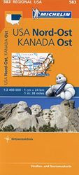 Michelin Regionalkarte USA Nordost, Kanada Ost 1 : 2 400 000: Straßen- und Tourismuskarte 1:2.400.000: 583