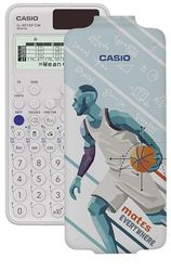Casio FX-991SP CW - Illustrerad vetenskaplig miniräknare med basketspelare, rekommenderas för spanska och portugisiska CV, 5 språk, 560+ funktioner, sol, vit