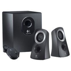 Logitech Z313 Sistema de Altavoces 2.1 con Subwoofer, Sonido Pleno, 50W de Pico, Graves Potentes, Entrada Audio 3.5 mm, Mando, Enchufe UK, PC/PS4/Xbox/TV/Smartphone/Tablet, Negro