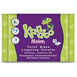 Kandoo Melon vochtige doekjes, afwasbaar, van 95% water, parfumvrij, dermatologisch getest, van 100% plantaardig cellulosemateriaal, 60 doekjes