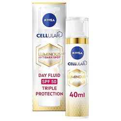 NIVEA Cellular Luminous 630 Anti Dark-Spot Day Moisturiser SPF 50 (40ml), Hydrating Fluid Protects From Dark-Spot Darkening and Photoageing for Smooth, Illuminated Skin