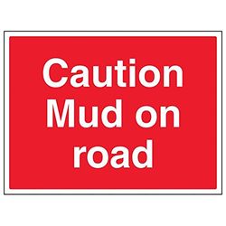 VSafety 'Caution Mud On Road' skylt, landskap, (paket med 3), 400mm x 300mm, 3