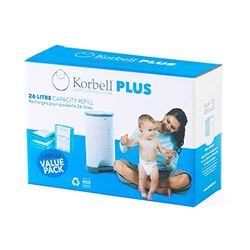 Korbell - Recarga de fraldas - MAXI - 26 L - X3 - Biodegradável - Antiodor - Capacidade de 330 camadas por recarga