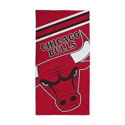 Character World NBA Officiële handdoek | Super zacht gevoel, Chicago Bulls Red Basketball Team Design | Perfect voor thuis, bad, strand en zwembad | één maat 75 cm x 150 cm | 100% katoen