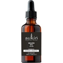 Sukin - Beard Oil - Natural Mens Beard Care - Contains Ceramides, Sweet Almond, Crambe, Argan Oil, Jojoba Oil and More - Hydrating and Strengthening for All Hair Types - 50ml
