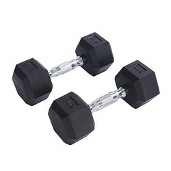 Endless Pair of 6 Kg (2 * 13 LB) Hexagon Rubber Coated Dumbbell | Black | Material: Iron and Rubber | Perfect for Bodybuilding, Fitness, Weight Lifting and Training at Home or Gym