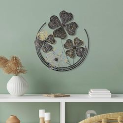 Hanah Home Accesorio de pared de metal decorativo hecho a mano, 50 x 50 x 4 cm, 100% metal, diseño único pintado a mano, perfecto para decoración del hogar y amantes del arte