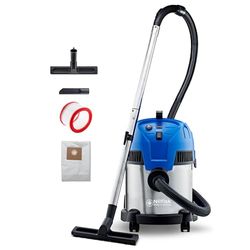 Nilfisk Multi II 22L Inox Aspirador de água e pó potente, aspirador de bricolage para sólidos e líquidos, seco e húmido, exterior e interior (1200 W)