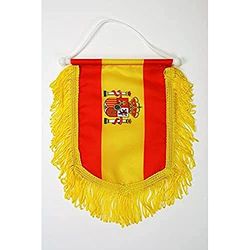 AZ FLAG - Fanion Espagne Pour Décoration Voiture Avec Cordelettes - Mini Drapeau Espagnol - 13x10 cm