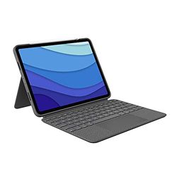 Logitech Combo Touch iPad Pro 11 pouces (1re, 2e, 3e gén - 2018, 2020, 2021) Etui Clavier Clavier Rétroéclairé Détachable, Trackpad Click Anywhere, Smart Connector, Clavier Français AZERTY - Gris