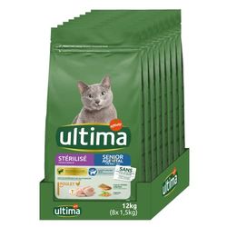 Ultima Sterilise kattenvoer - 10 jaar met kip - pak 8 x 1,5 kg