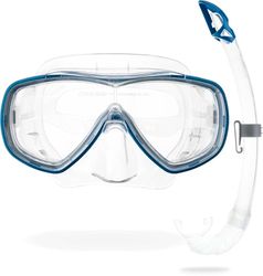 CRESSI Onda Combo Set Transparent/Blue - Maschera Onda + Snorkel Mexico per Immersioni e Snorkeling, Trasparente/Blu, Taglia Unica, Unisex