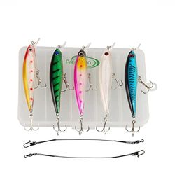 PredaCon Kunstaas Pluggen Set met Stalen Onderlijnen - Roofvissen Minnow Baits - Voor Snoek, Snoekbaars, Zeebaars en andere Roofvis- 8-delig - 11.2cm - 13.2g ,Felle, opvallende kleuren