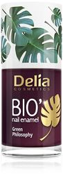 Delia Cosmetics - Bio Green Nail Polish - PLUM - Vegan Friendly - Perfect Opacity and Shine - Easy and Fast Application - Natural Ingredients - Long Lasting Color up to 6 Days - 11ml