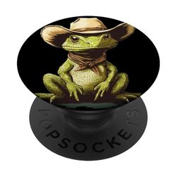 Funny Lizard Ready for a Rodeo Costume PopSockets Adhesive PopGrip