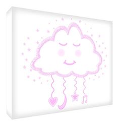 Feel Good Art CLOUD1624-13ES Tableau sur toile Motif nuage de rêve Rose pâle 60 x 40 x 4 cm