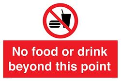 Panneau « No food or drink beyond this point » - 600 x 400 mm - A2L