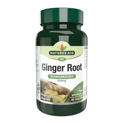 Natures Aid Racine de gingembre 500 mg de, 90 comprimés (complément alimentaire végétal, apportant des gingérols, approuvé par la Vegan Society, fabriqué au Royaume-Uni)
